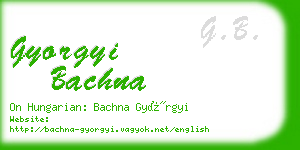 gyorgyi bachna business card